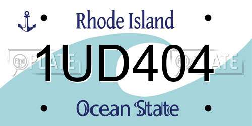 1UD404 Rhode Island License Plate
