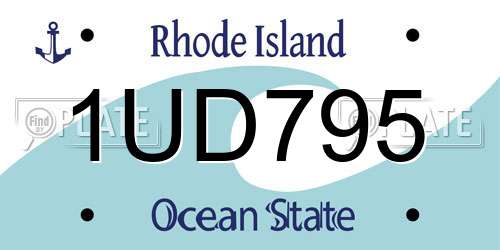 1UD795 Rhode Island License Plate
