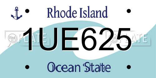 1UE625 Rhode Island License Plate