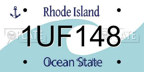 1UF148 Rhode Island License Plate