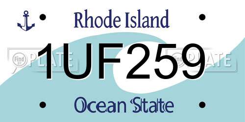 1UF259 Rhode Island License Plate