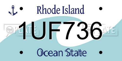 1UF736 Rhode Island License Plate