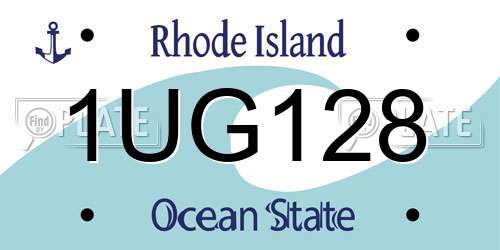 1UG128 Rhode Island License Plate