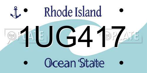 1UG417 Rhode Island License Plate