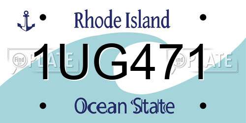 1UG471 Rhode Island License Plate