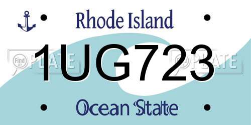 1UG723 Rhode Island License Plate