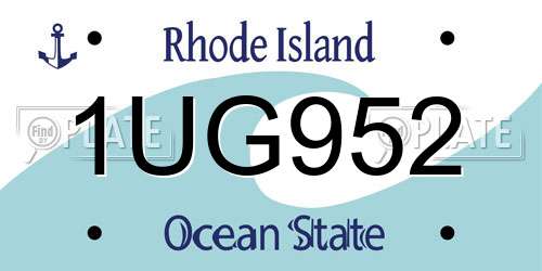 1UG952 Rhode Island License Plate