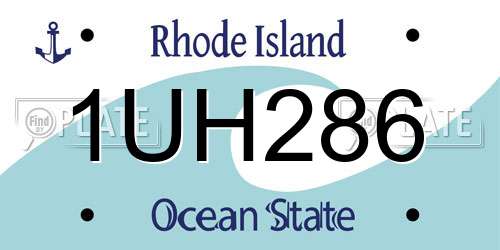 1UH286 Rhode Island License Plate