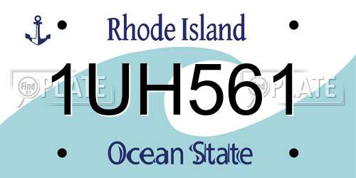 1UH561 Rhode Island License Plate