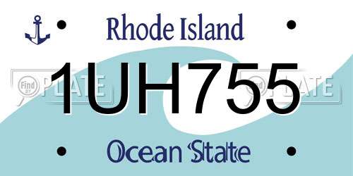 1UH755 Rhode Island License Plate