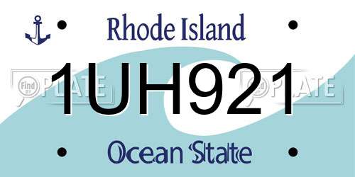 1UH921 Rhode Island License Plate
