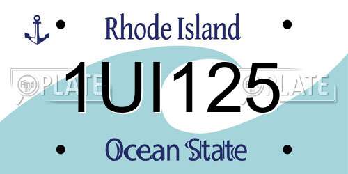 1UI125 Rhode Island License Plate