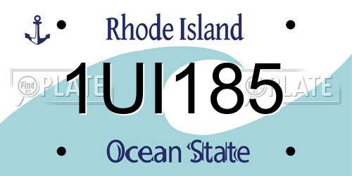 1UI185 Rhode Island License Plate