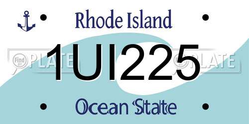 1UI225 Rhode Island License Plate