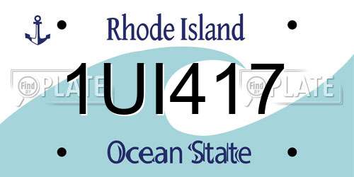 1UI417 Rhode Island License Plate