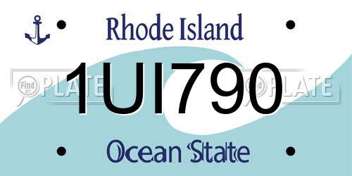 1UI790 Rhode Island License Plate