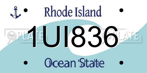 1UI836 Rhode Island License Plate