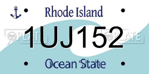 1UJ152 Rhode Island License Plate