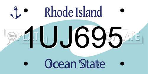 1UJ695 Rhode Island License Plate