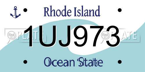 1UJ973 Rhode Island License Plate