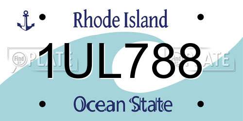 1UL788 Rhode Island License Plate