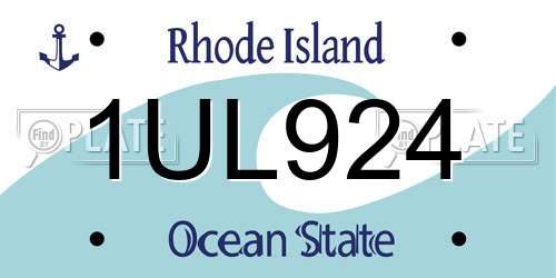 1UL924 Rhode Island License Plate