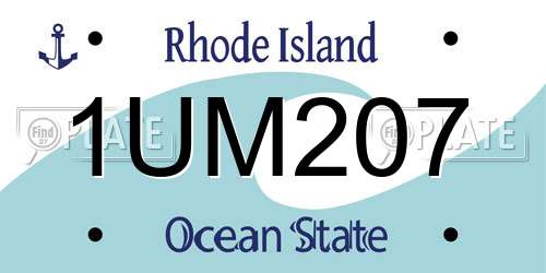 1UM207 Rhode Island License Plate