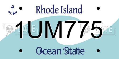 1UM775 Rhode Island License Plate