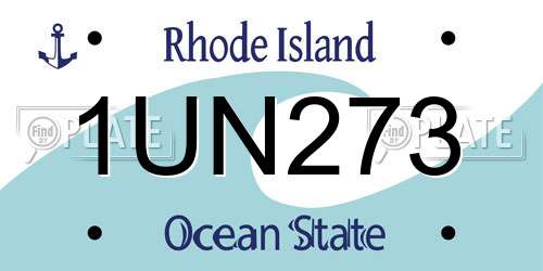 1UN273 Rhode Island License Plate