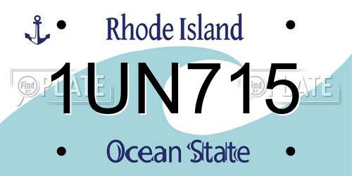 1UN715 Rhode Island License Plate