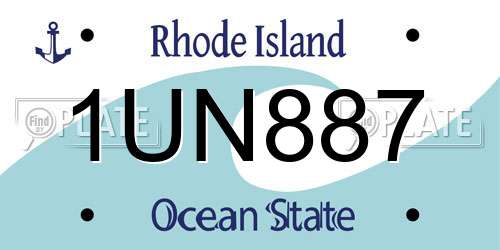 1UN887 Rhode Island License Plate