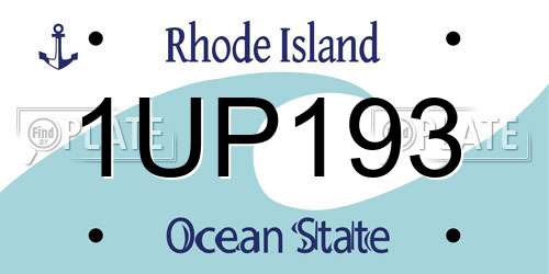 1UP193 Rhode Island License Plate