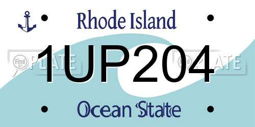 1UP204 Rhode Island License Plate