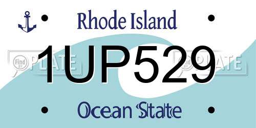 1UP529 Rhode Island License Plate