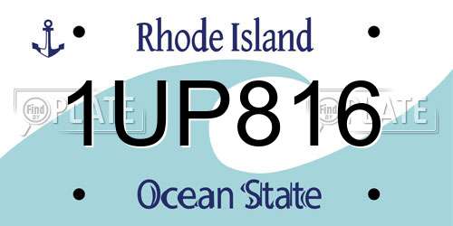 1UP816 Rhode Island License Plate
