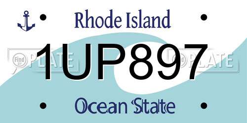 1UP897 Rhode Island License Plate