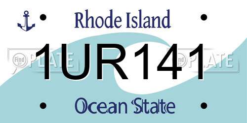 1UR141 Rhode Island License Plate