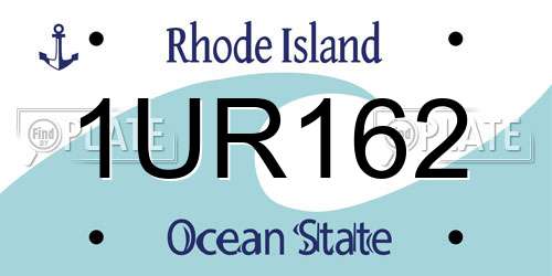 1UR162 Rhode Island License Plate