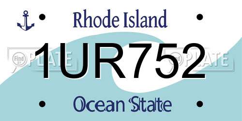 1UR752 Rhode Island License Plate