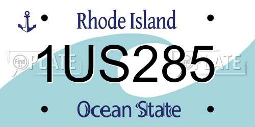 1US285 Rhode Island License Plate