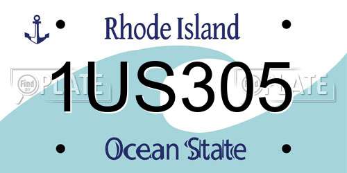 1US305 Rhode Island License Plate