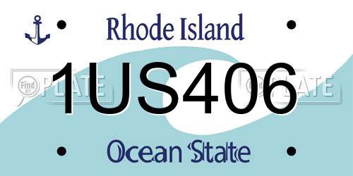 1US406 Rhode Island License Plate