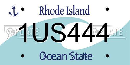 1US444 Rhode Island License Plate