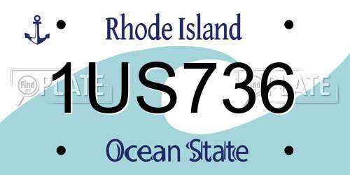 1US736 Rhode Island License Plate