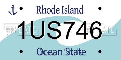 1US746 Rhode Island License Plate