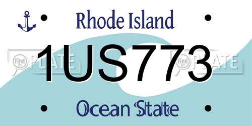 1US773 Rhode Island License Plate