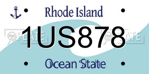 1US878 Rhode Island License Plate