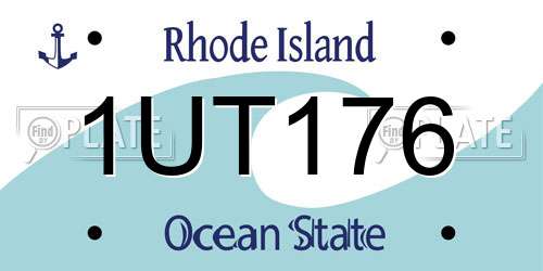 1UT176 Rhode Island License Plate