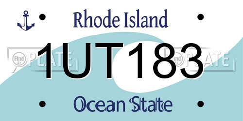 1UT183 Rhode Island License Plate