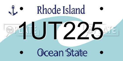 1UT225 Rhode Island License Plate